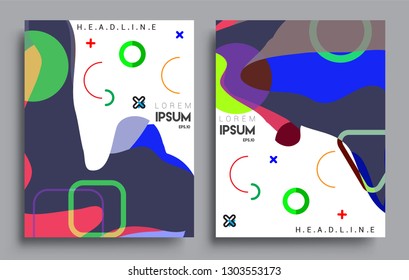 Modern abstract covers set. Cool gradient shapes composition, vector covers design.