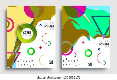 Modern abstract covers set. Cool gradient shapes composition, vector covers design.
