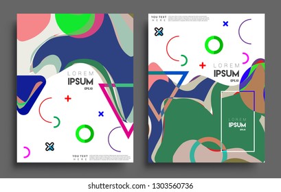 Modern abstract covers set. Cool gradient shapes composition, vector covers design.