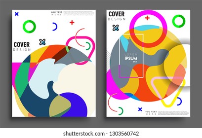 Modern abstract covers set. Cool gradient shapes composition, vector covers design.