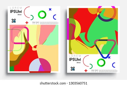 Modern abstract covers set. Cool gradient shapes composition, vector covers design.