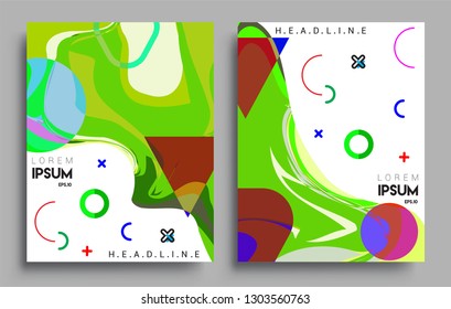 Modern abstract covers set. Cool gradient shapes composition, vector covers design.