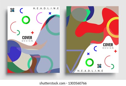 Modern abstract covers set. Cool gradient shapes composition, vector covers design.