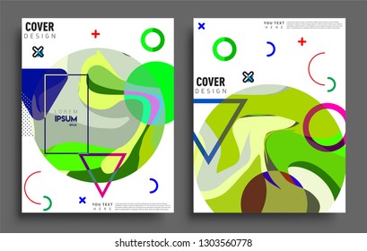 Modern abstract covers set. Cool gradient shapes composition, vector covers design.