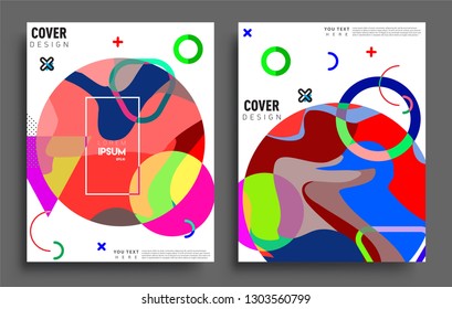 Modern abstract covers set. Cool gradient shapes composition, vector covers design.