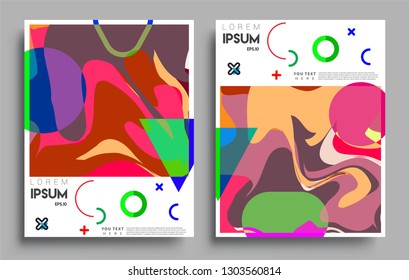 Modern abstract covers set. Cool gradient shapes composition, vector covers design.