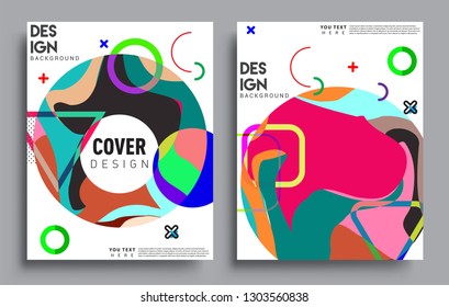 Modern abstract covers set. Cool gradient shapes composition, vector covers design.