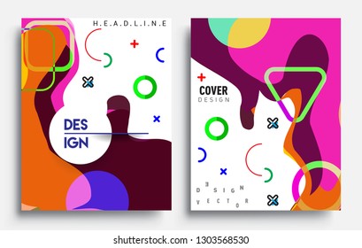 Modern abstract covers set. Cool gradient shapes composition, vector covers design.