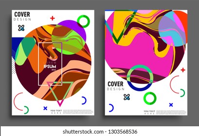 Modern abstract covers set. Cool gradient shapes composition, vector covers design.