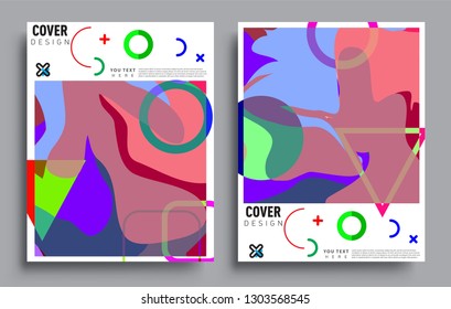 Modern abstract covers set. Cool gradient shapes composition, vector covers design.