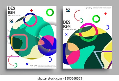 Modern abstract covers set. Cool gradient shapes composition, vector covers design.