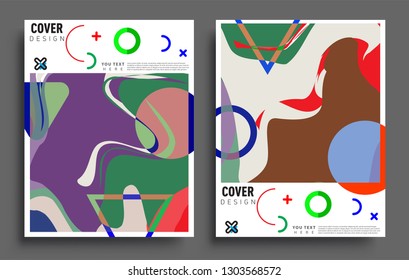Modern abstract covers set. Cool gradient shapes composition, vector covers design.