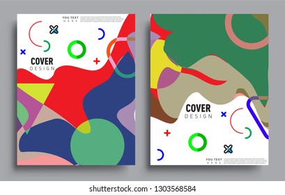 Modern abstract covers set. Cool gradient shapes composition, vector covers design.