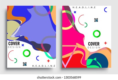 Modern abstract covers set. Cool gradient shapes composition, vector covers design.