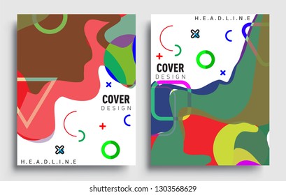 Modern abstract covers set. Cool gradient shapes composition, vector covers design.