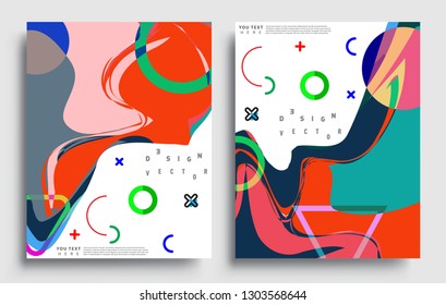 Modern abstract covers set. Cool gradient shapes composition, vector covers design.