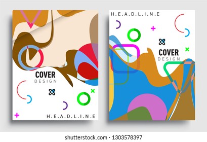 Modern abstract covers set. Cool gradient shapes composition, vector covers design.