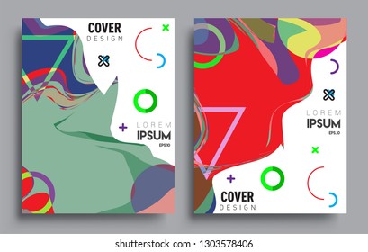 Modern abstract covers set. Cool gradient shapes composition, vector covers design.