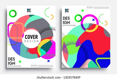 Modern abstract covers set. Cool gradient shapes composition, vector covers design.