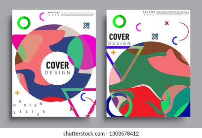 Modern abstract covers set. Cool gradient shapes composition, vector covers design.
