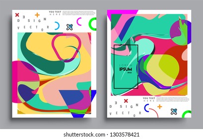 Modern abstract covers set. Cool gradient shapes composition, vector covers design.