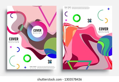 Modern abstract covers set. Cool gradient shapes composition, vector covers design.