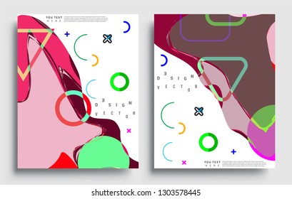 Modern abstract covers set. Cool gradient shapes composition, vector covers design.