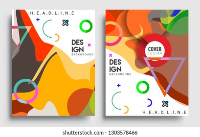 Modern abstract covers set. Cool gradient shapes composition, vector covers design.