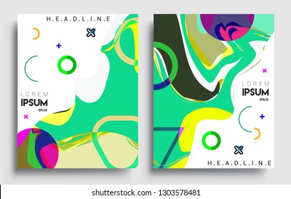 Modern abstract covers set. Cool gradient shapes composition, vector covers design.