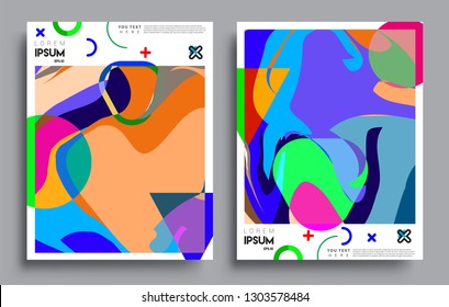 Modern abstract covers set. Cool gradient shapes composition, vector covers design.