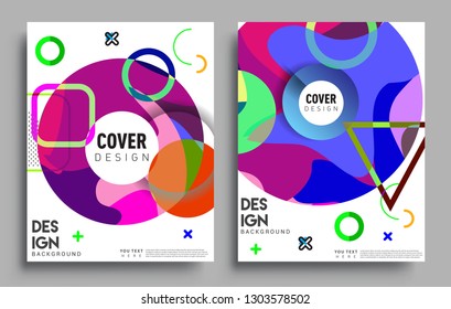 Modern abstract covers set. Cool gradient shapes composition, vector covers design.