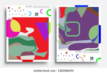 Modern abstract covers set. Cool gradient shapes composition, vector covers design.