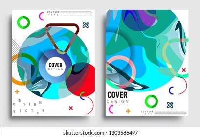 Modern abstract covers set. Cool gradient shapes composition, vector covers design.