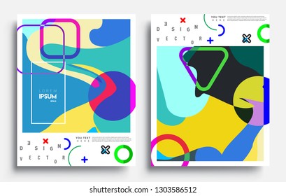 Modern abstract covers set. Cool gradient shapes composition, vector covers design.