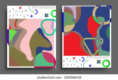 Modern abstract covers set. Cool gradient shapes composition, vector covers design.