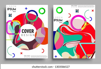 Modern abstract covers set. Cool gradient shapes composition, vector covers design.