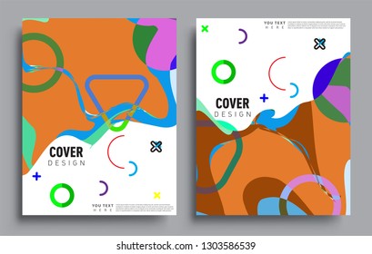 Modern abstract covers set. Cool gradient shapes composition, vector covers design.