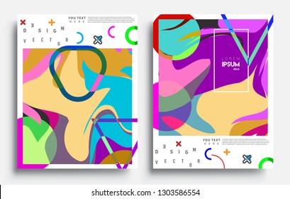 Modern abstract covers set. Cool gradient shapes composition, vector covers design.