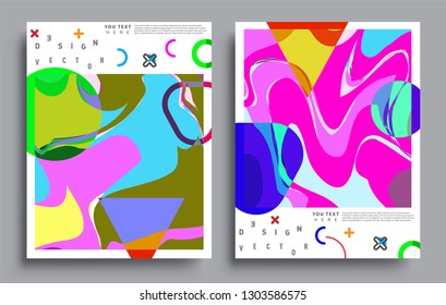 Modern abstract covers set. Cool gradient shapes composition, vector covers design.