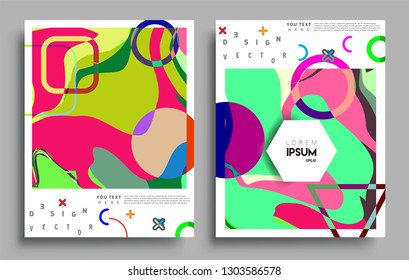 Modern abstract covers set. Cool gradient shapes composition, vector covers design.