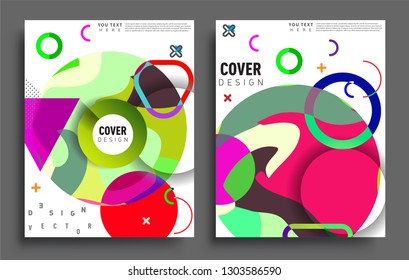 Modern abstract covers set. Cool gradient shapes composition, vector covers design.