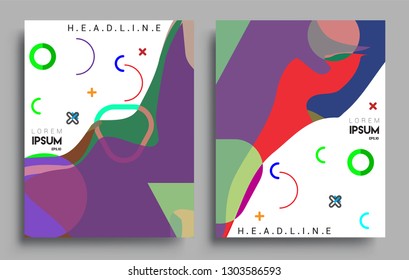 Modern abstract covers set. Cool gradient shapes composition, vector covers design.