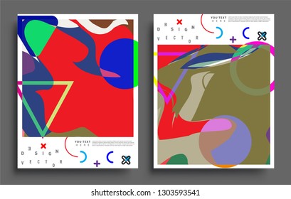 Modern abstract covers set. Cool gradient shapes composition, vector covers design.