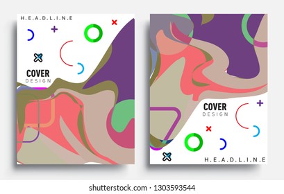Modern abstract covers set. Cool gradient shapes composition, vector covers design.