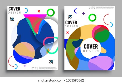 Modern abstract covers set. Cool gradient shapes composition, vector covers design.