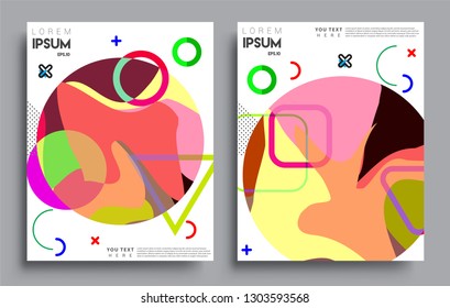 Modern abstract covers set. Cool gradient shapes composition, vector covers design.