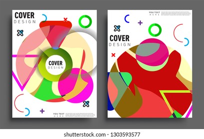 Modern abstract covers set. Cool gradient shapes composition, vector covers design.