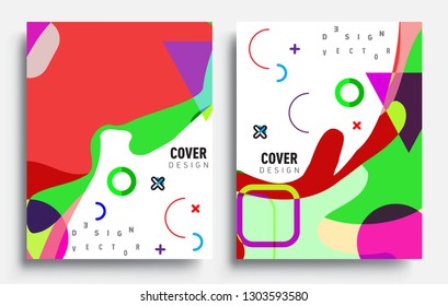 Modern abstract covers set. Cool gradient shapes composition, vector covers design.