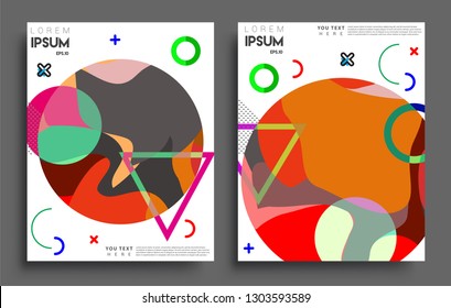 Modern abstract covers set. Cool gradient shapes composition, vector covers design.
