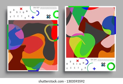 Modern abstract covers set. Cool gradient shapes composition, vector covers design.